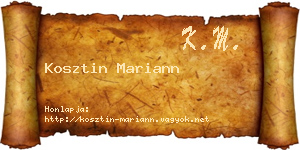 Kosztin Mariann névjegykártya