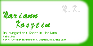 mariann kosztin business card